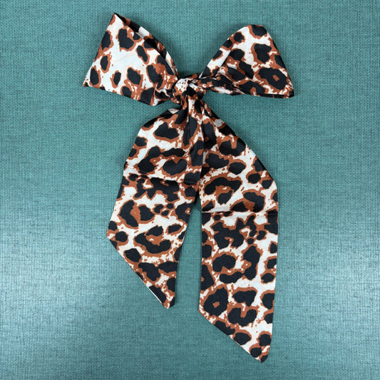 White Leopard Print Twilly