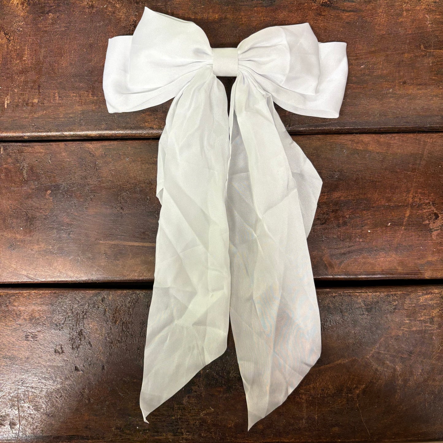 Large Satin Bow - White - Accity