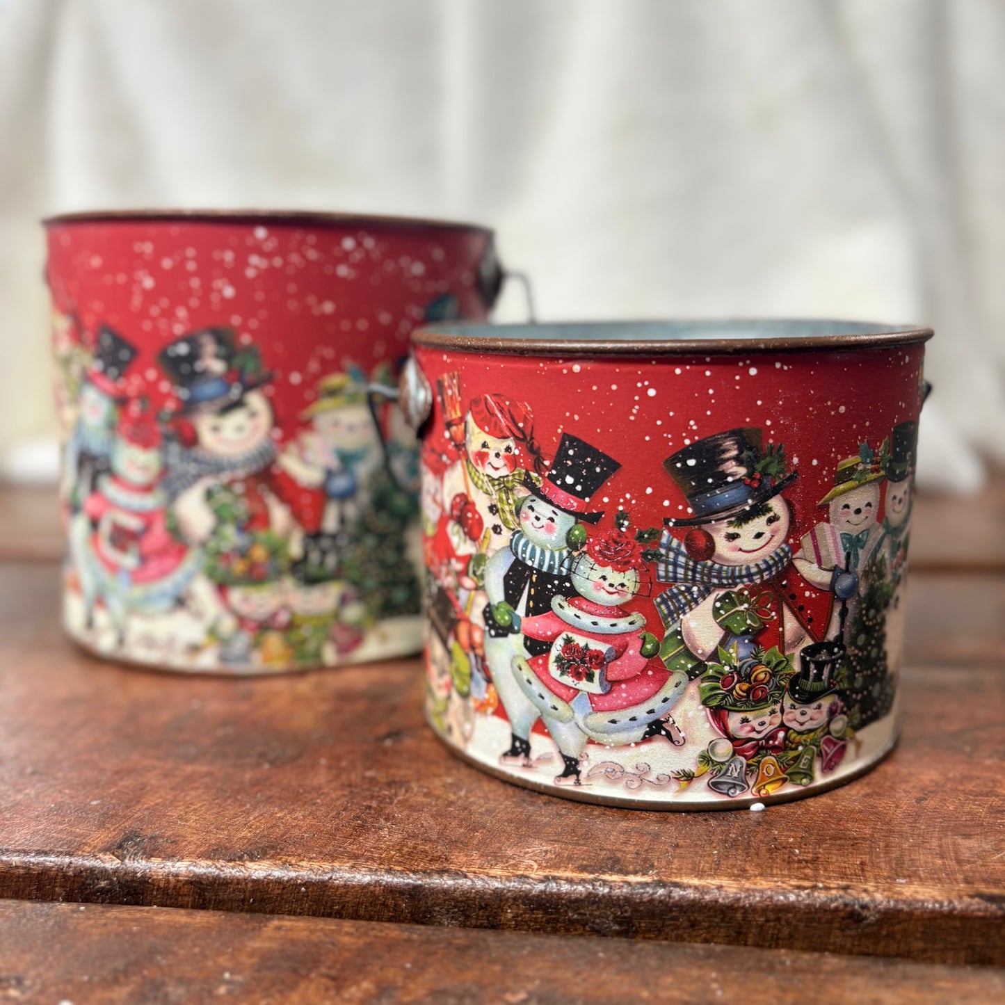 Retro Snowman Buckets - Primitives By Kathy