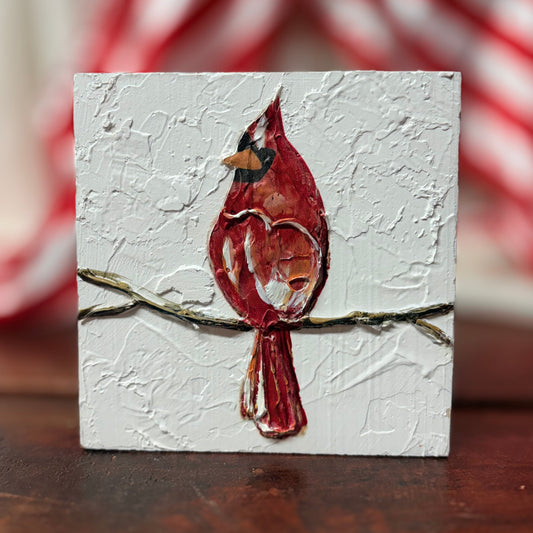 Cardinal Wood Plaque - Mud Pie