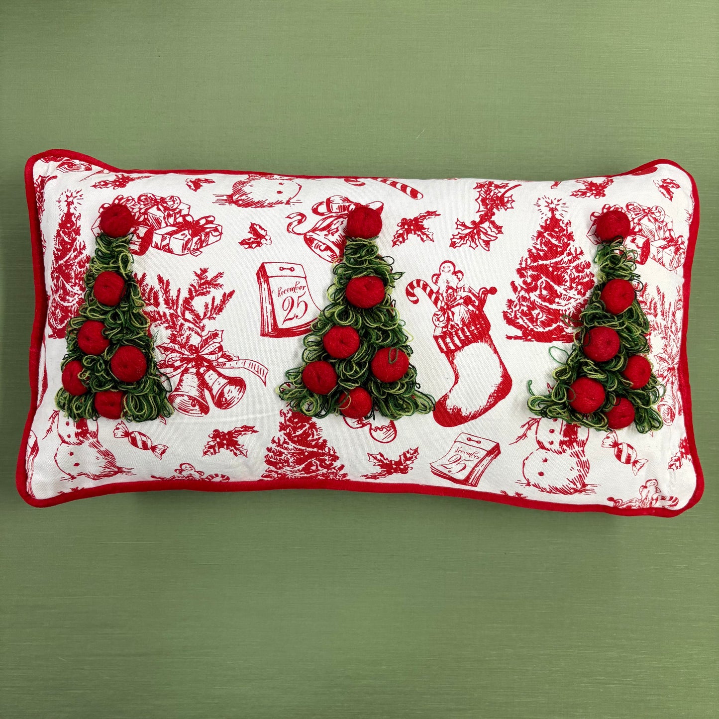 Tree Embellished Pillow - Mud Pie