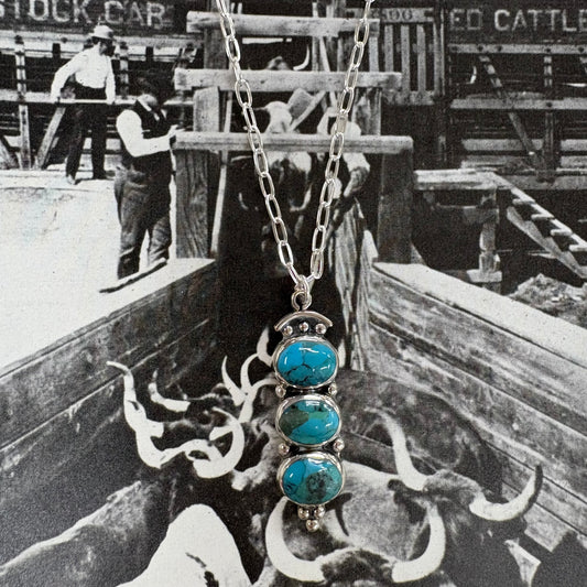 Triple Oval Turquoise Necklace - Boho Sol