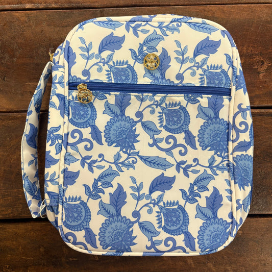 Blue Floral Bible Cover - Mary Square