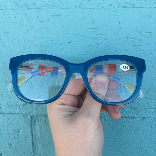 Caroline Navy Stripe Readers - Mary Square