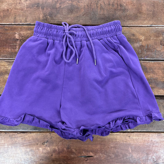 Purple French Terry Shorts - Vanilla Monkey