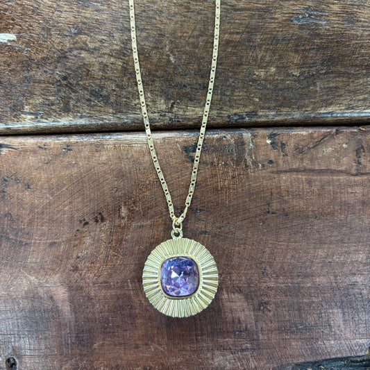 16" Lilac Rhinestone Necklace - Jane Marie