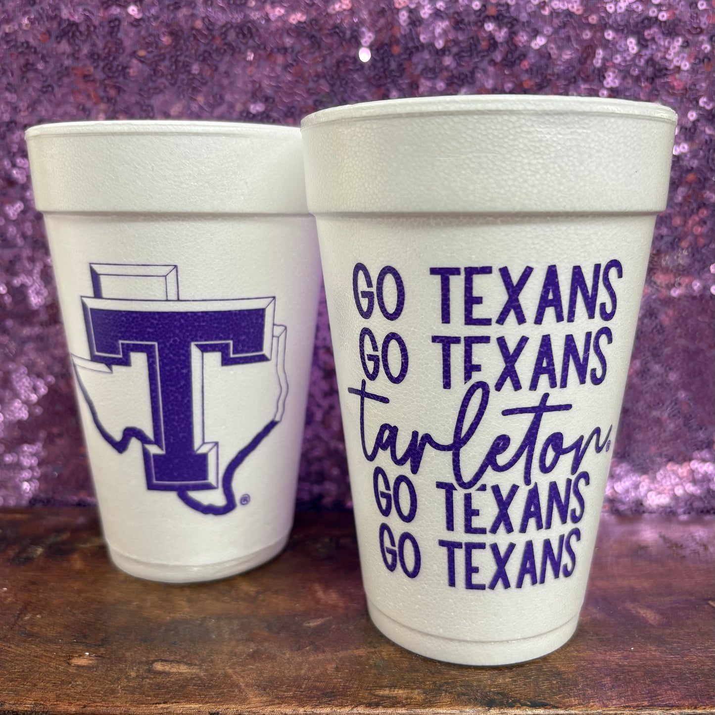 Go Texans Mirror Foam Cups - Sassy Cups
