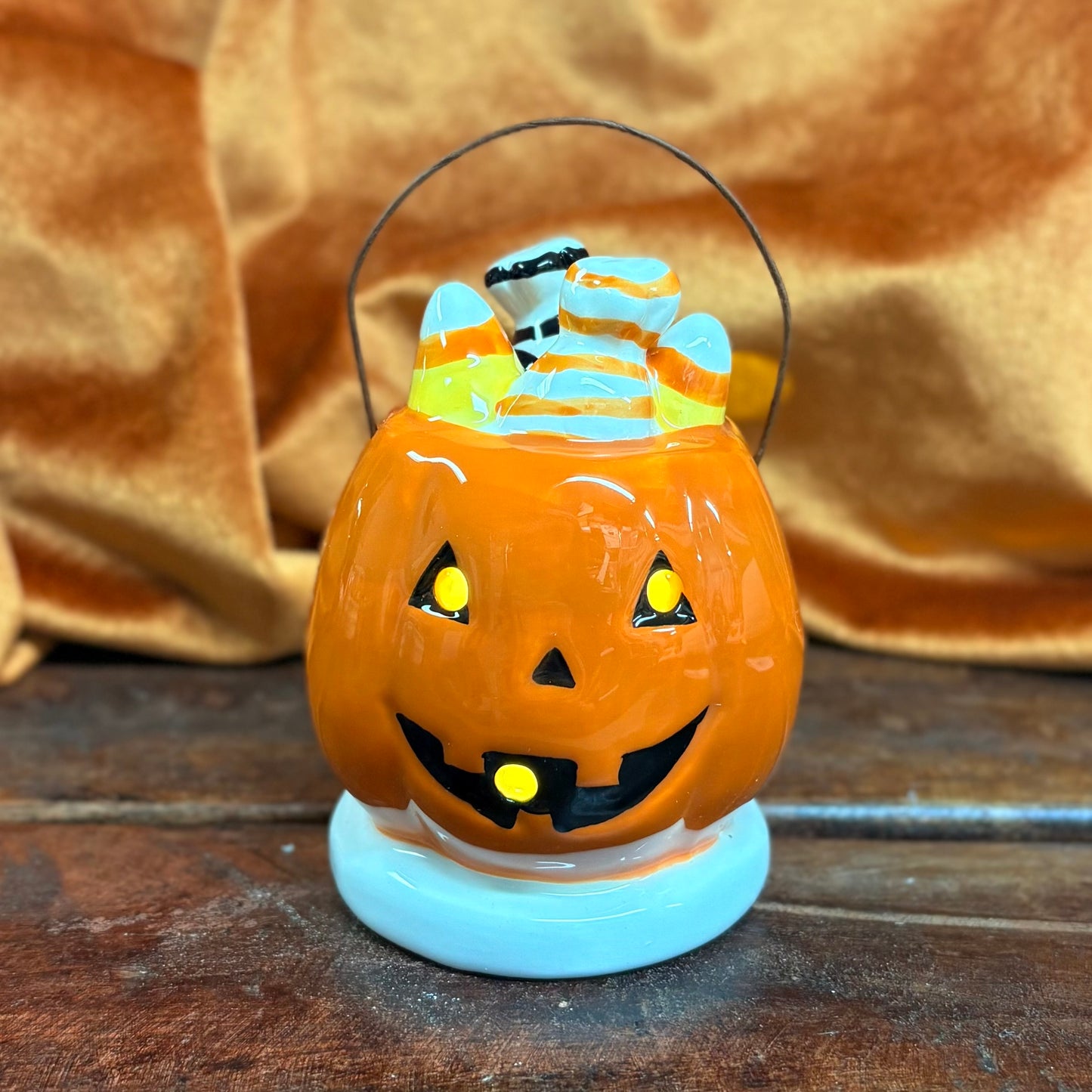 Pumpkin Basket Light Up Sitter - Mud Pie