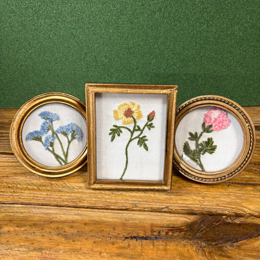 Embroidered Floral Art Frames - Mud Pie