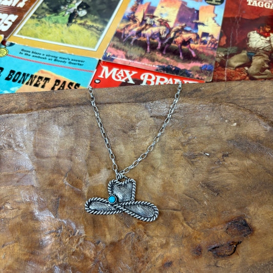 Western Cowboy Hat Pendant Necklace - Boho Ranch Shop