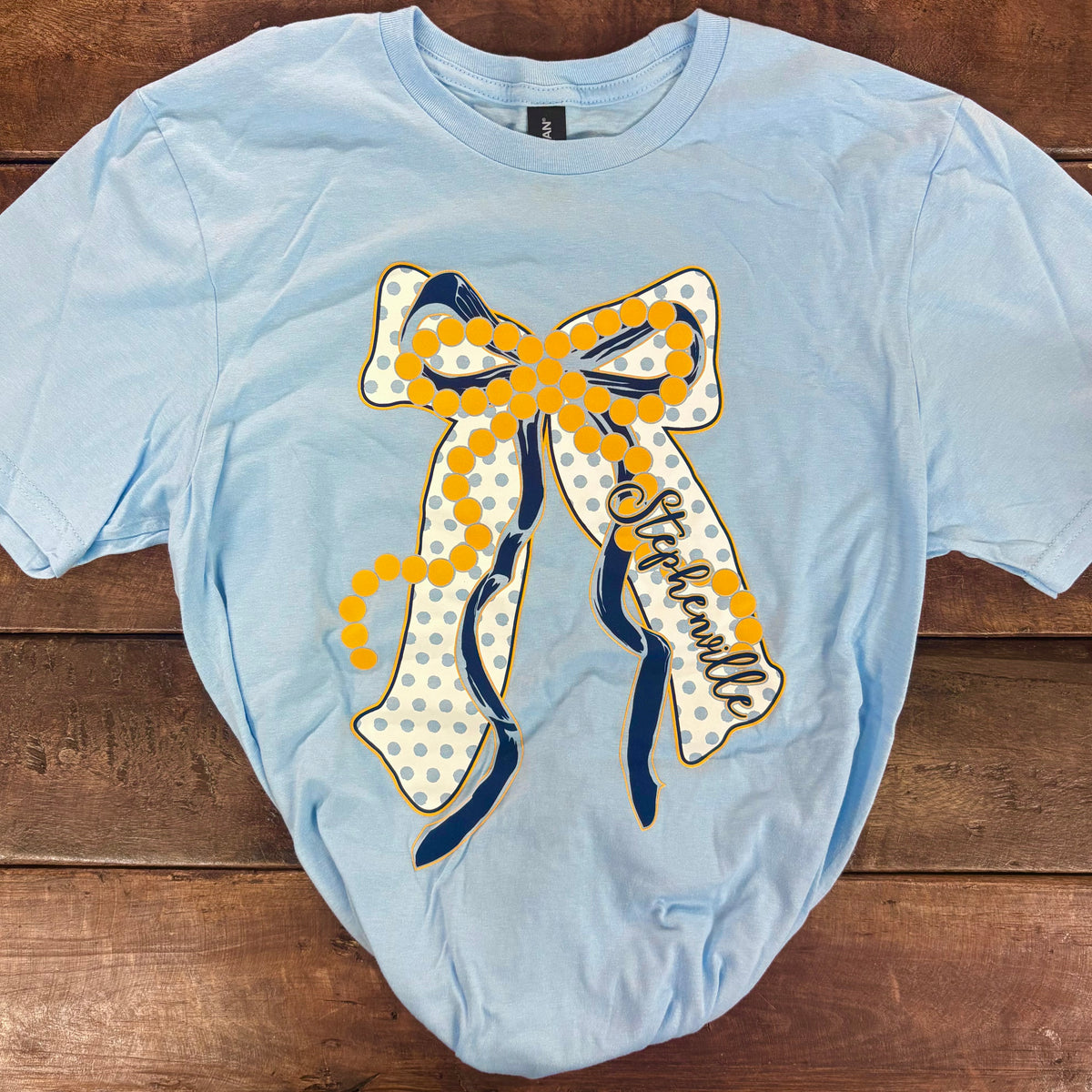 Light Blue Bow Stephenville Tee - STAT