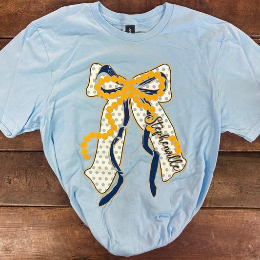 Light Blue Bow Stephenville Tee - STAT