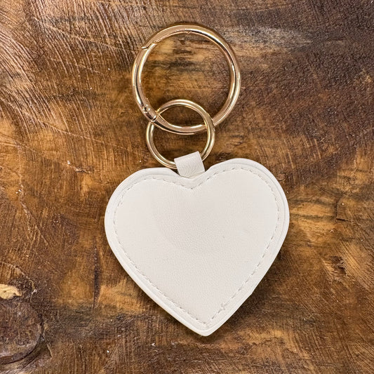 White Heart Purse Charm/Keychain - Desden