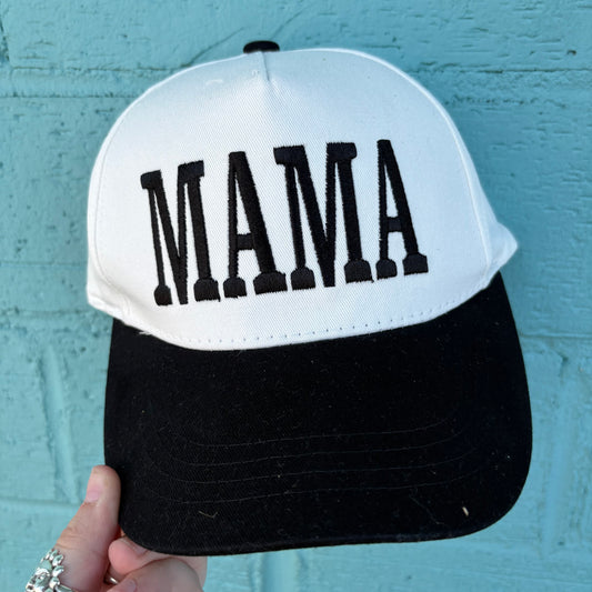 Mama Embroidered Black Cap - Girlie Girl