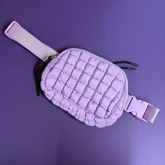 Lavender Puffer Quilted Belt Bag - Girlie Girl Originals