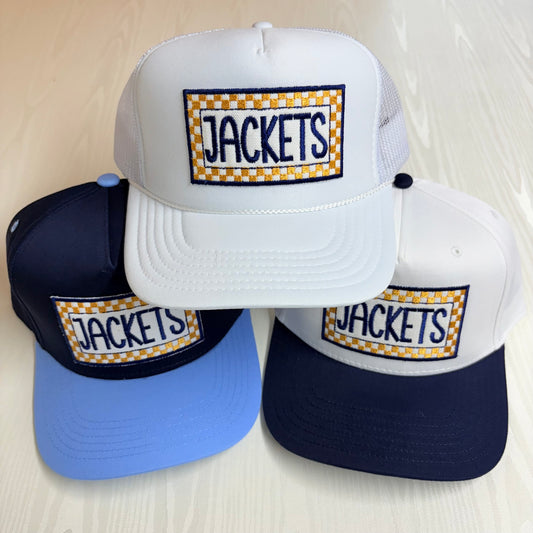 Jackets Checkered Patch Caps - Lucky Girl TX