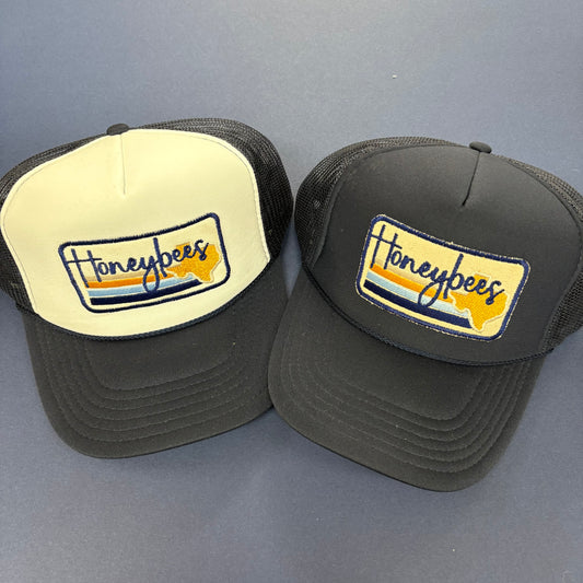 Honeybees Texas Stripe Patch Caps - Lucky Girl TX