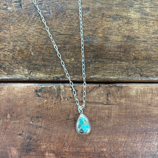 Turquoise Teardrop Necklace - Boho Sol