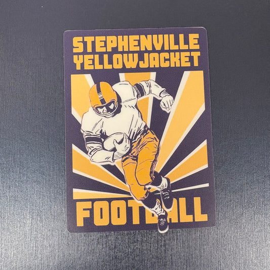 Retro Yellowjacket Football Player Sticker