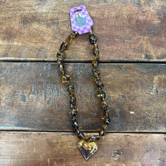 Tortoiseshell Heart Necklace - H&A Art