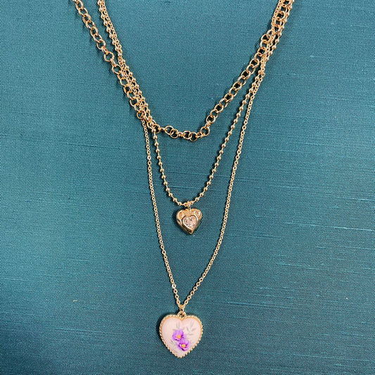 Floral Ceramic Heart Pendant Necklace - LBF