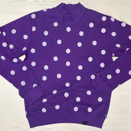 Purple Mock Neck Polka Dot Pullover - STAT