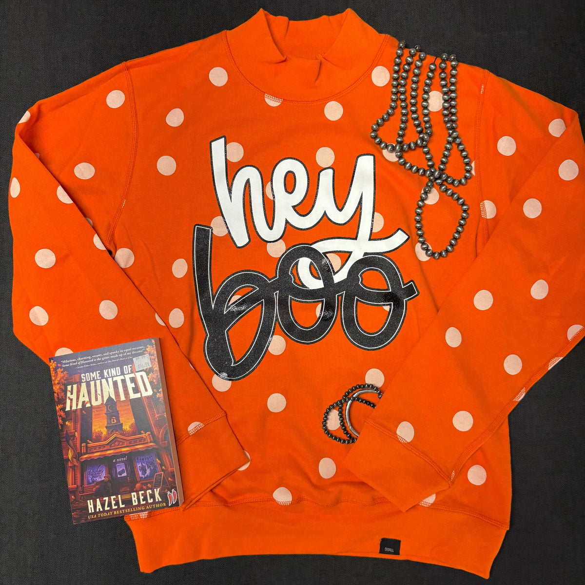 Hey Boo Glitter Polka Dot Mock Neck - STAT