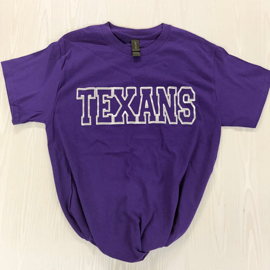 Puff Metallic Silver Texans Tee - Blessed Texas Mess