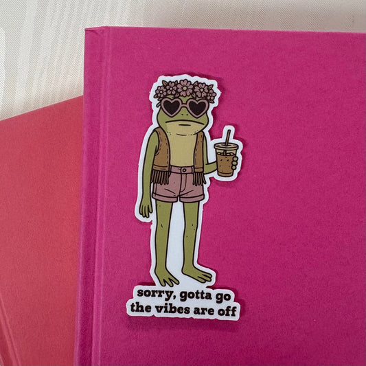 Vibes Are Off Frog Sticker - Mugsby