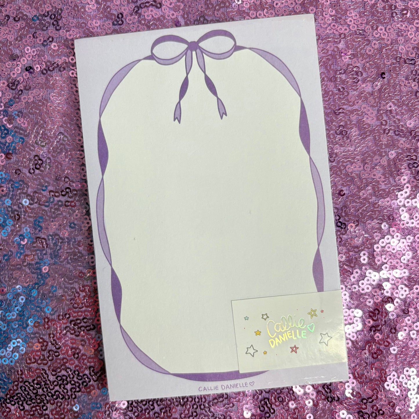 Purple Coquette Bow Notepad - Callie Danielle