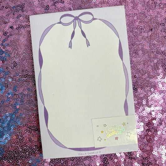 Purple Coquette Bow Notepad - Callie Danielle