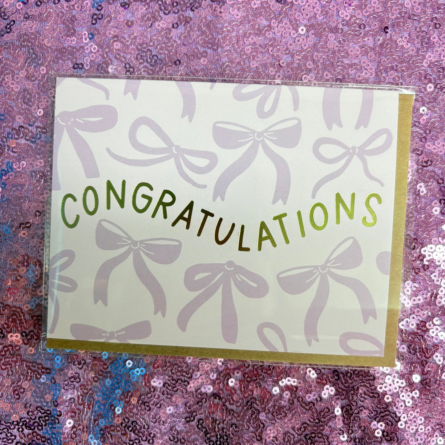 Congratulations Purple Bows Greeting Card - Pippi Post