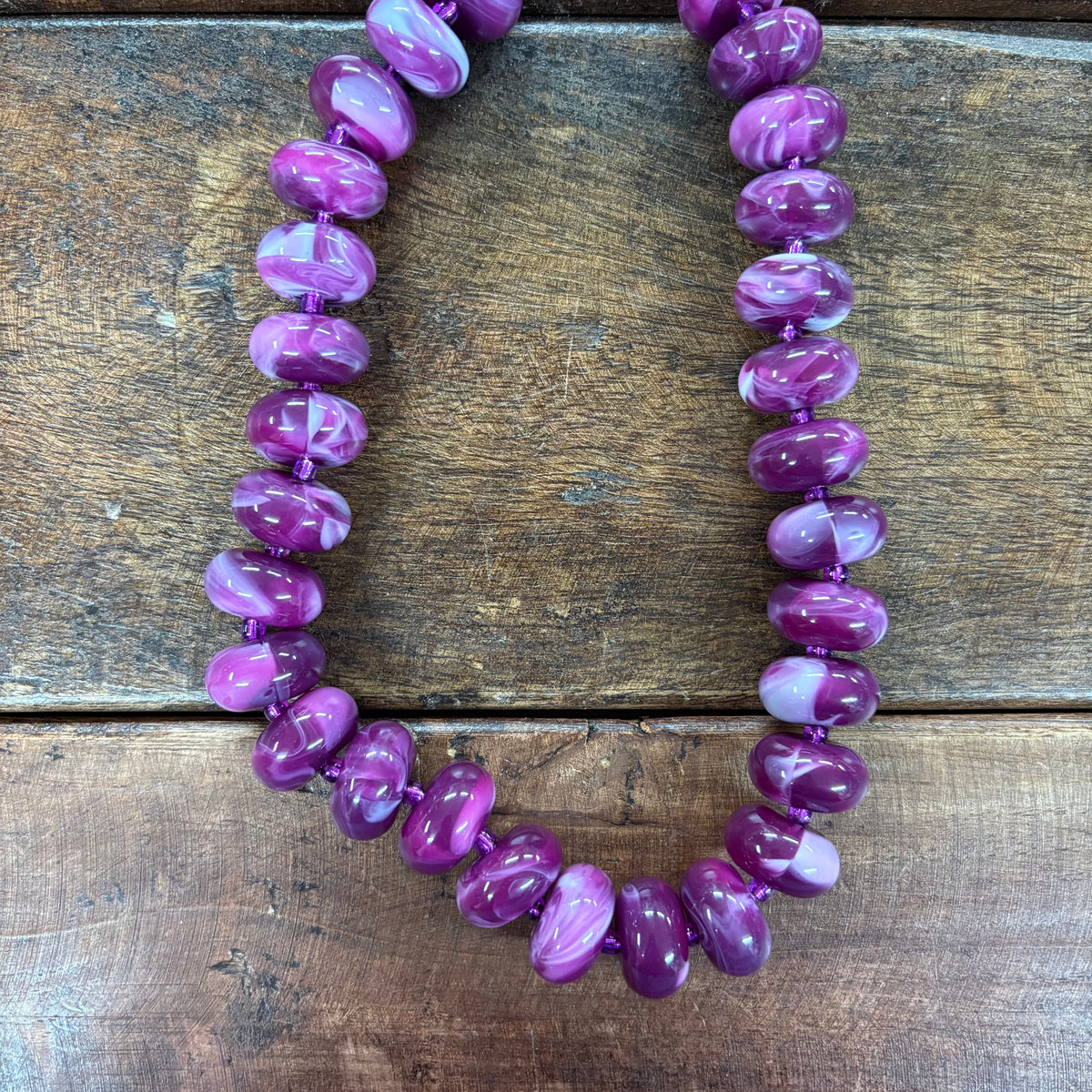 Angie Chunky Beaded Purple Necklace - Gemelli