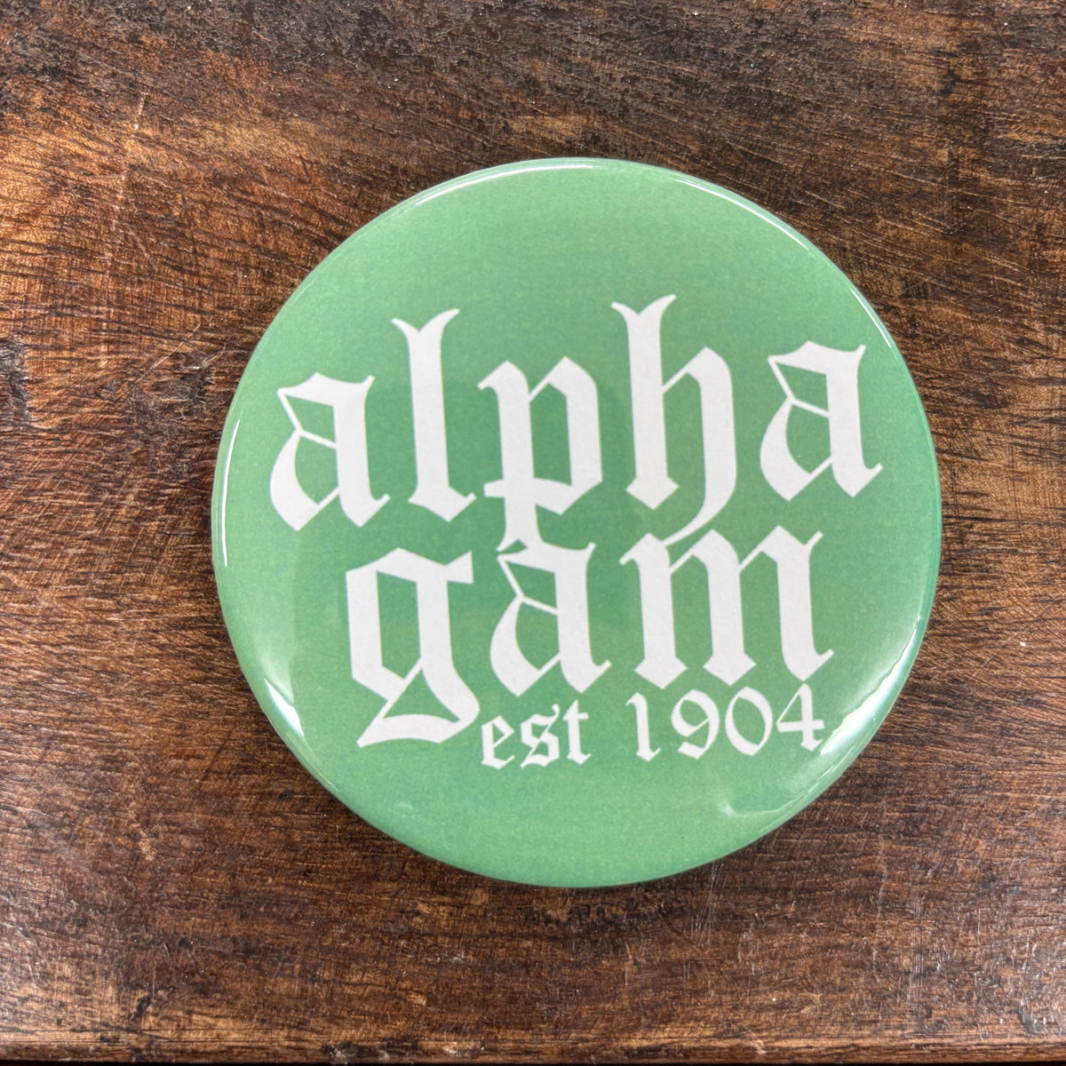 Alpha Gamma Delta Old English Button - Good Vibez