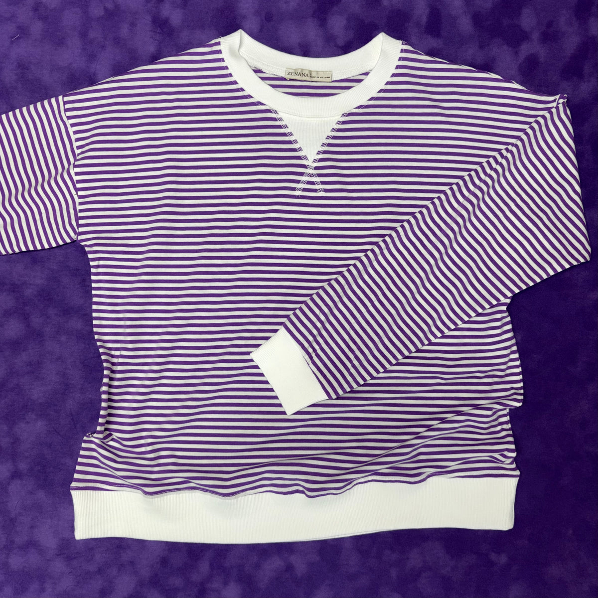 Purple Striped Long Sleeve Top - Vanilla Monkey