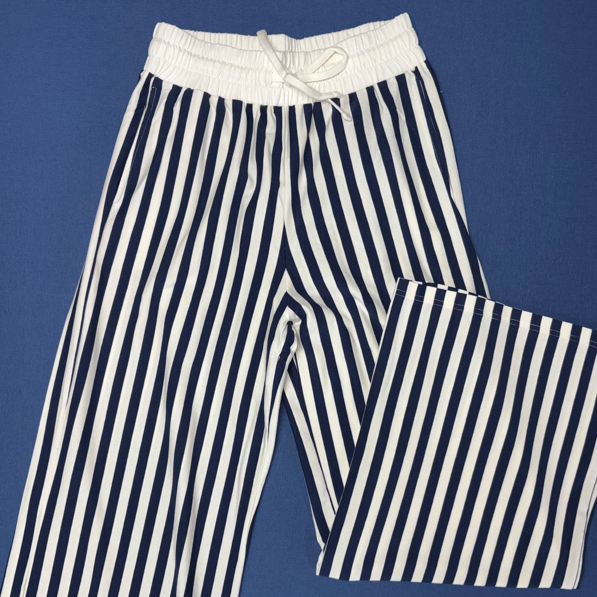 Navy Vertical Stripe Pants - Vanilla Monkey