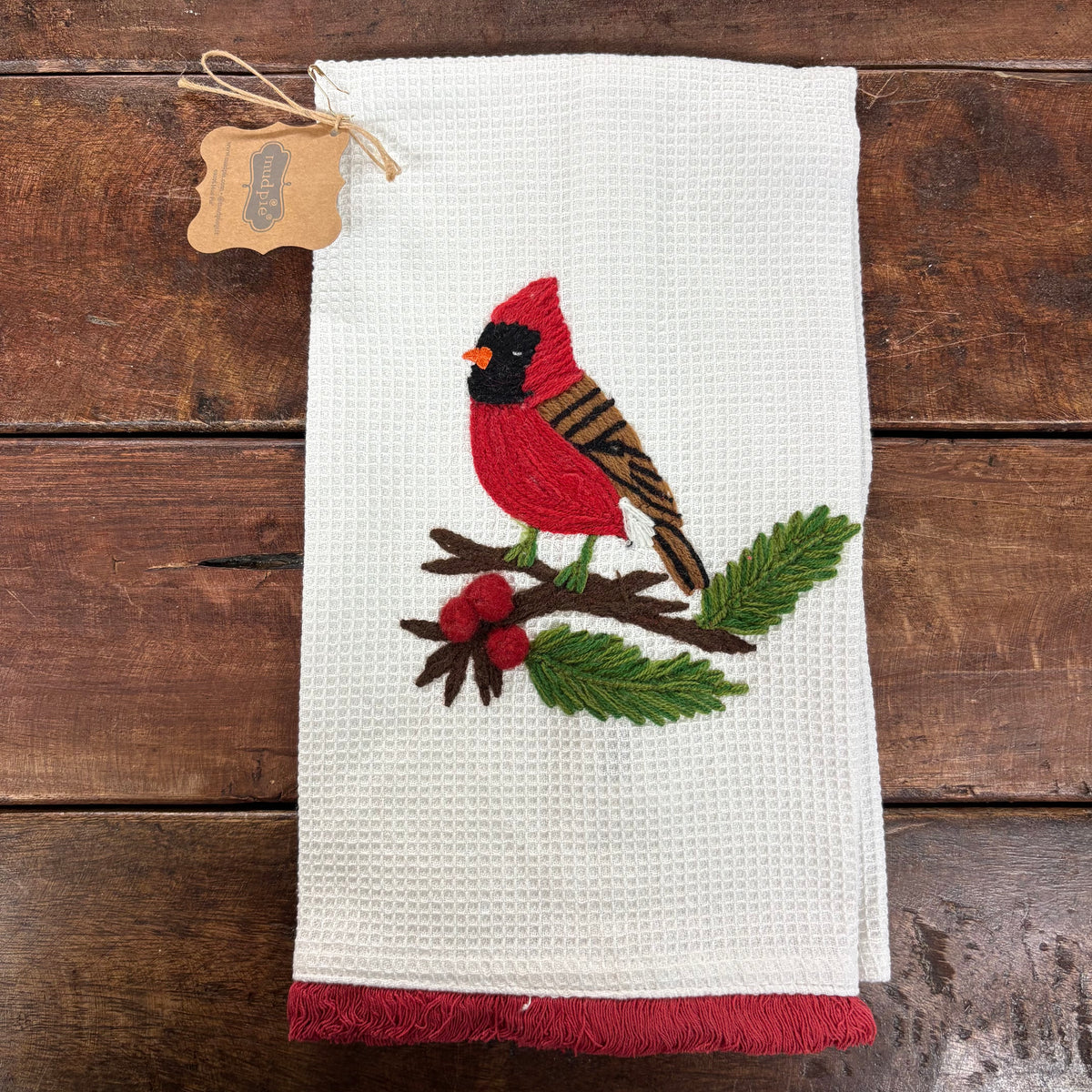 Cardinal Waffle Towel - Mud Pie
