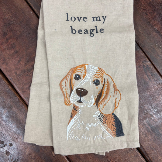 Love My Beagle Towel - Primitives By Kathy