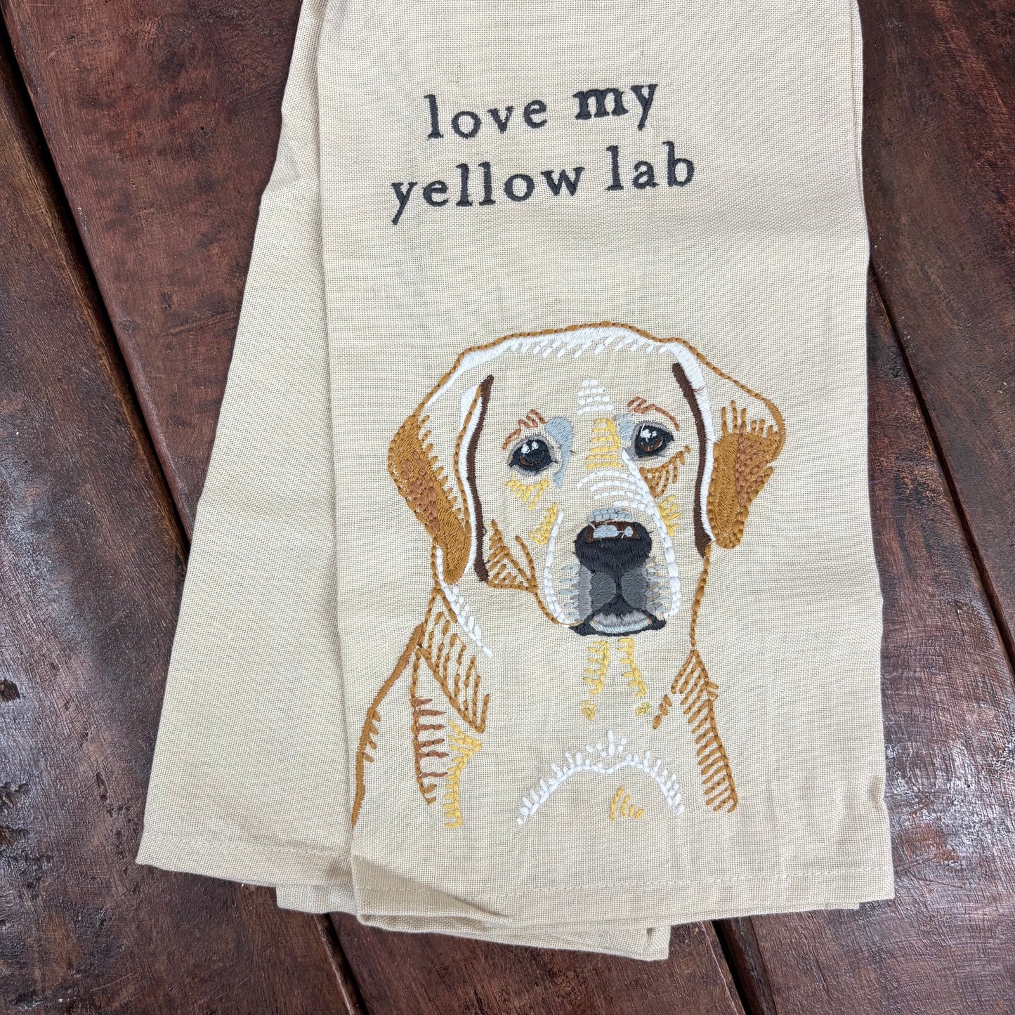 Love My Yellow Lab Towel - Primitives By Kathy