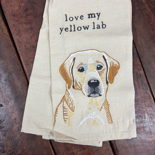 Love My Yellow Lab Towel - Primitives By Kathy