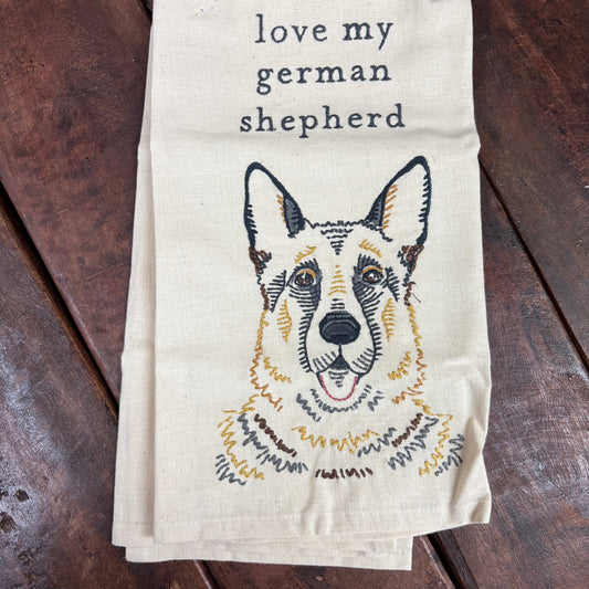 Love My German Shepherd Towel - Primitives By Kathy