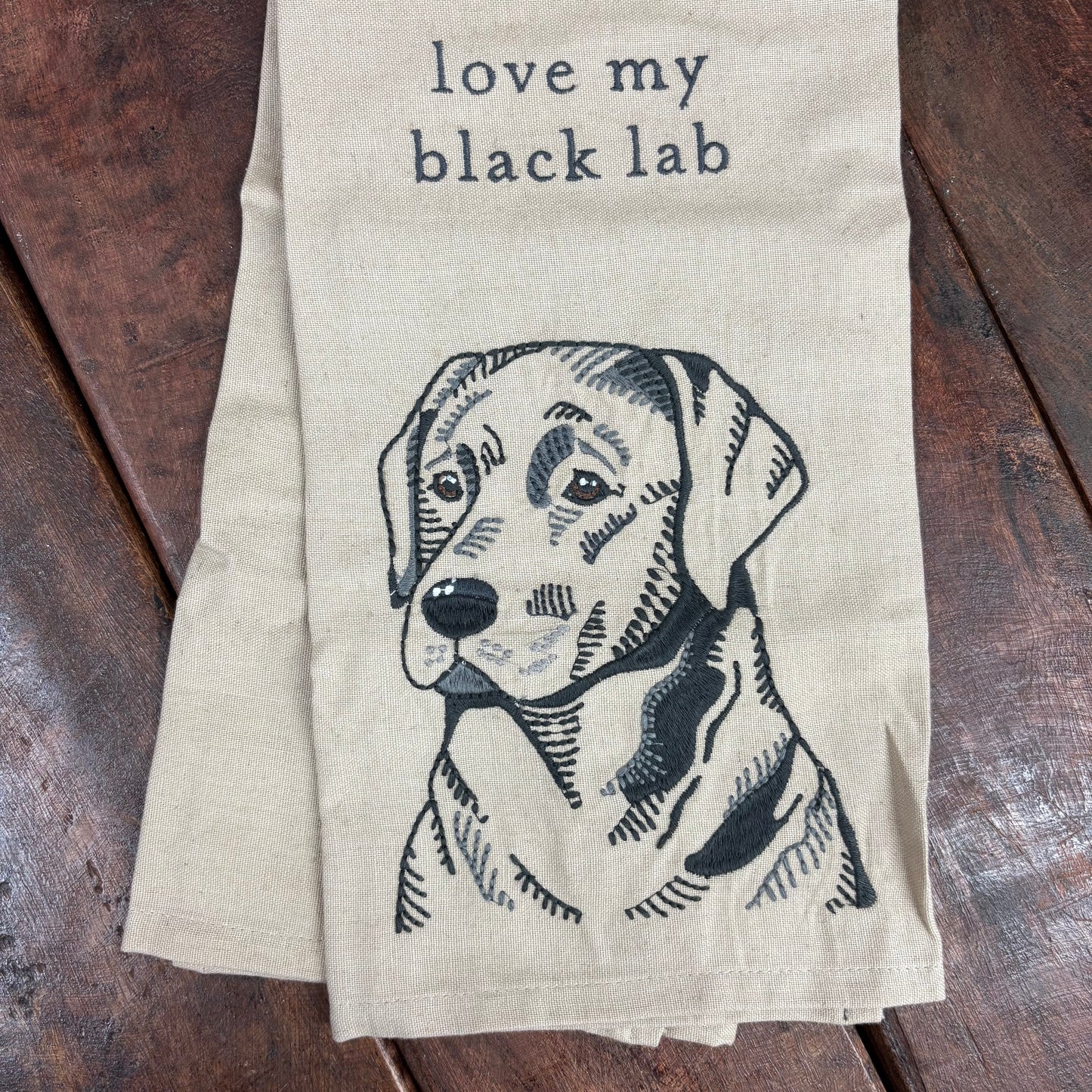Love My Black Lab Towel - Primitives by Kathy