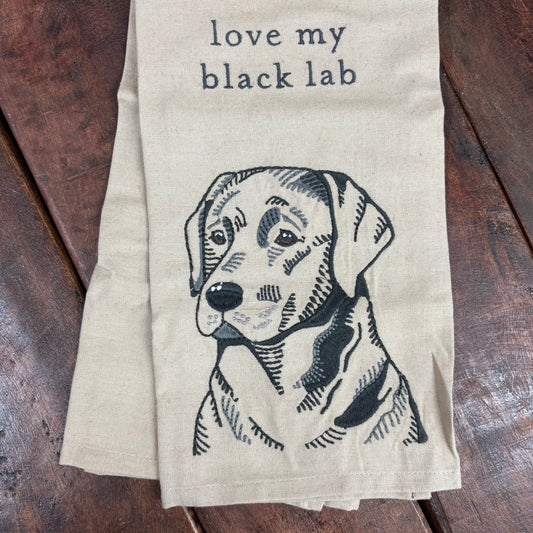 Love My Black Lab Towel - Primitives by Kathy