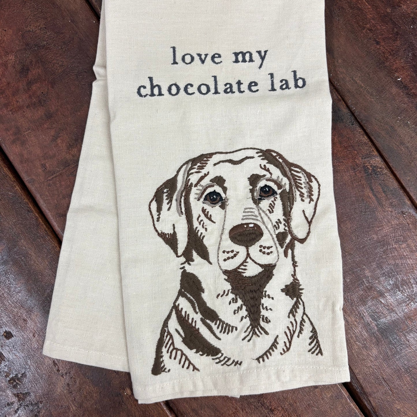 Love My Chocolate Lab Towel - Primitives By Kathy