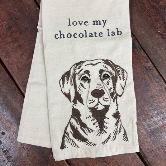 Love My Chocolate Lab Towel - Primitives By Kathy