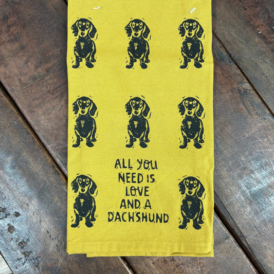 Love and A Dachshund Kitchen Towel - Primitives By Kathy