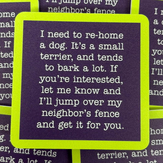 Rehome Dog Coaster - Drinks On Me