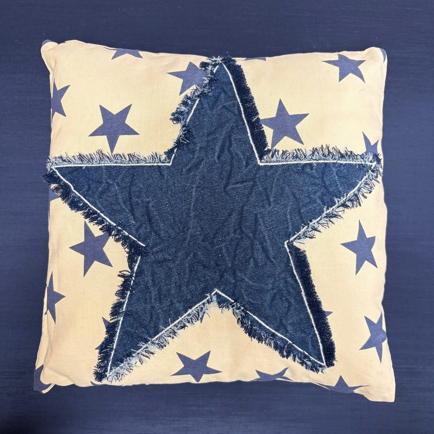 Denim Star Pillow - Primitives By Kathy