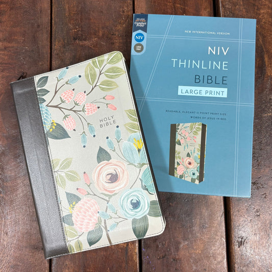 NIV Thinline Bible - Floral - HarperCollins