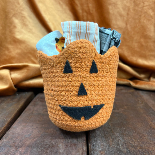 Pumpkin Halloween Towel Basket - Mud Pie